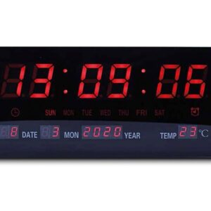 Reloj digital de pared 36 X 15 Cm. Temperatura / Calendario