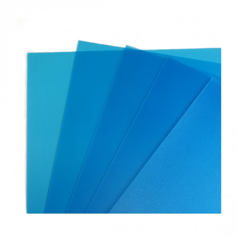 Mica para encuadernar Carta (Gofrada Azul) 300 micrones (50 Unidades).