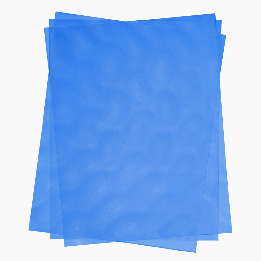 Mica para encuadernar Oficio (Rayada transparente Azul) 250 micrones (50 Unidades).